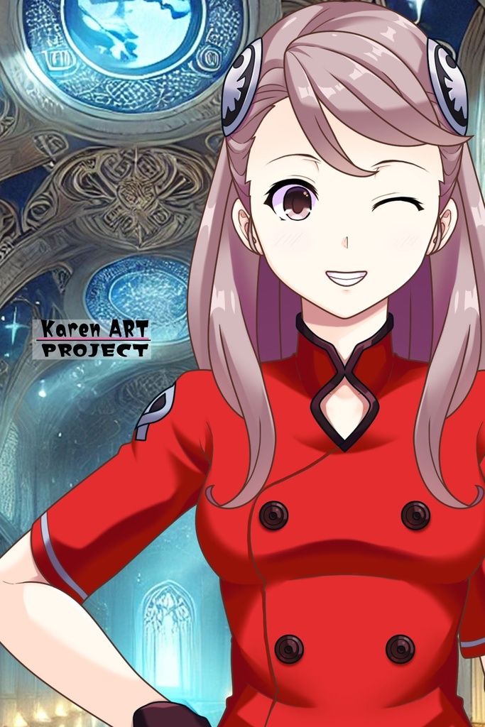 カレンちゃん+アイーダ・スルガンの制服【正面アングル】ロングヘア【完成版】 (ガンダム Gのレコンギスタ) Karen+AIDA SURUGAN Ceremonial clothes,Front,Long Hair Style,Complete version( G's Reconguista)