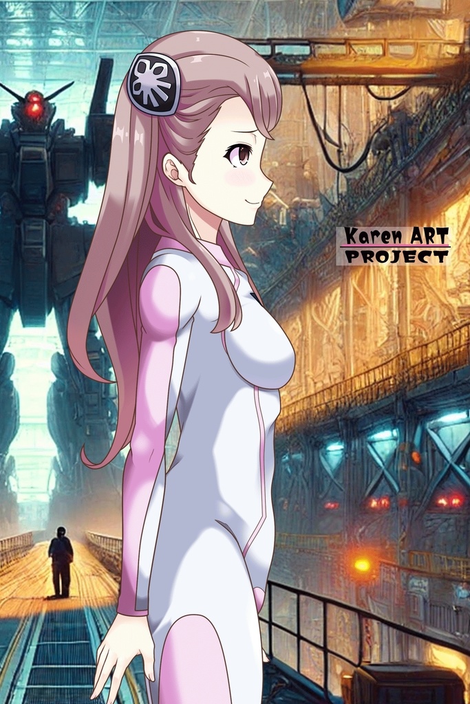 カレンちゃん+アイーダ・スルガンのインナースーツ【正面アングル】ロングヘア【完成版】 (ガンダム Gのレコンギスタ) Karen+AIDA SURUGAN Inner Suit,Front,Long Hair Style,Complete version( G's Reconguista)