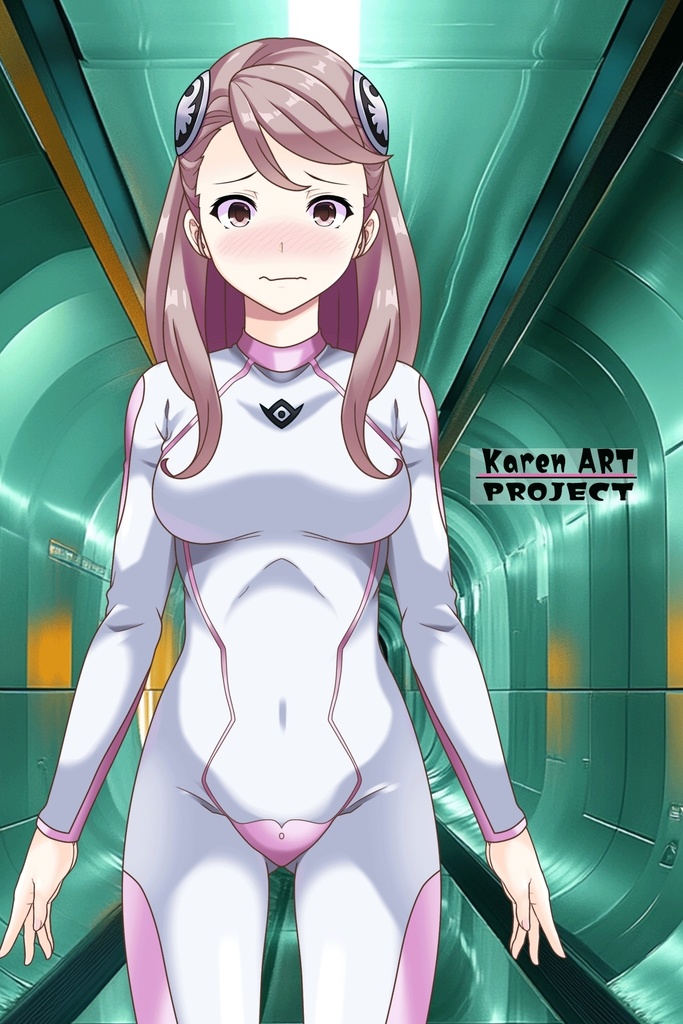 カレンちゃん+アイーダ・スルガンのインナースーツ【正面アングル】ロングヘア【完成版】 (ガンダム Gのレコンギスタ) Karen+AIDA SURUGAN Inner Suit,Front,Long Hair Style,Complete version( G's Reconguista)