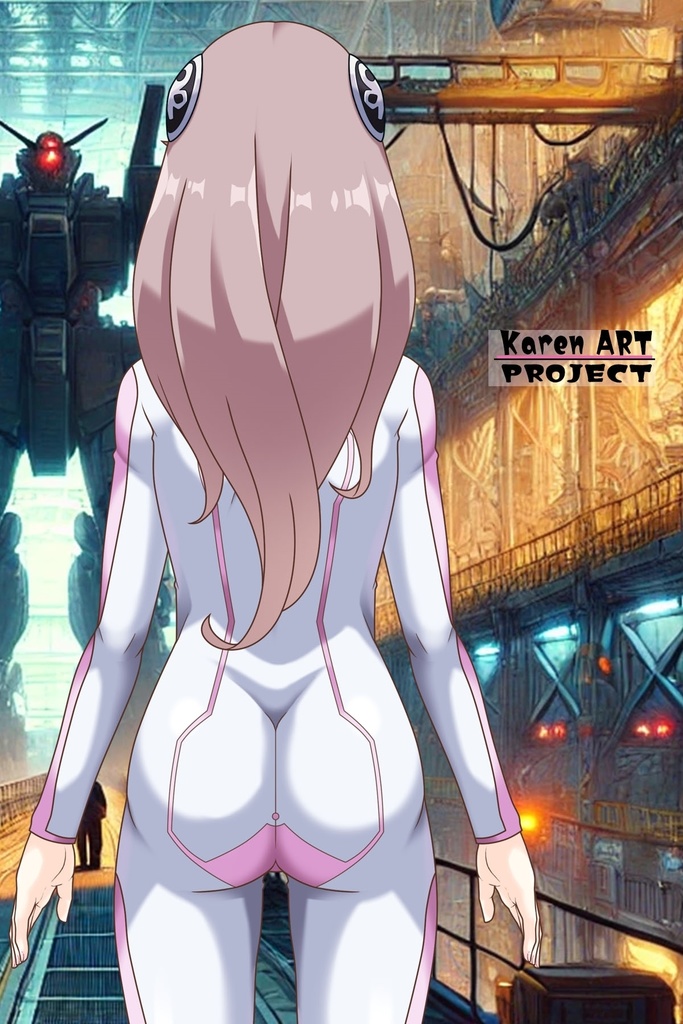 カレンちゃん+アイーダ・スルガンのインナースーツ【正面アングル】ロングヘア【完成版】 (ガンダム Gのレコンギスタ) Karen+AIDA SURUGAN Inner Suit,Front,Long Hair Style,Complete version( G's Reconguista)