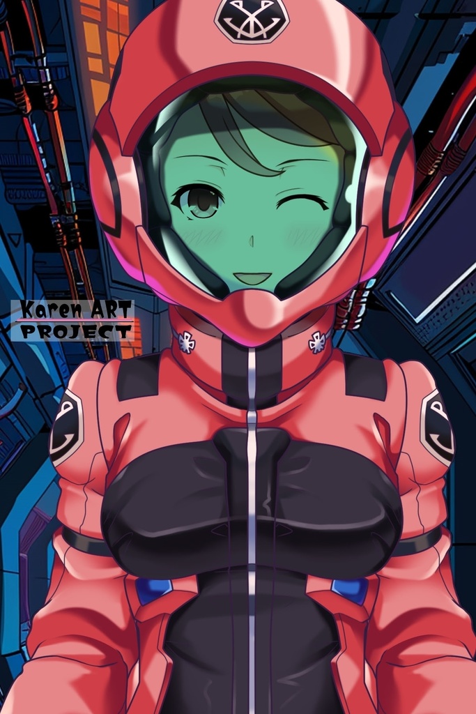 カレンちゃん+アイーダ・スルガンのノーマルスーツ【正面アングル】ロングヘア【完成版】 (ガンダム Gのレコンギスタ) Karen+AIDA SURUGAN Normal Suit,Front,Long Hair Style,Complete version( G's Reconguista)