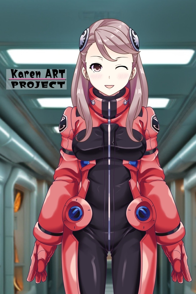 カレンちゃん+アイーダ・スルガンのノーマルスーツ【正面アングル】ロングヘア【完成版】 (ガンダム Gのレコンギスタ) Karen+AIDA SURUGAN Normal Suit,Front,Long Hair Style,Complete version( G's Reconguista)