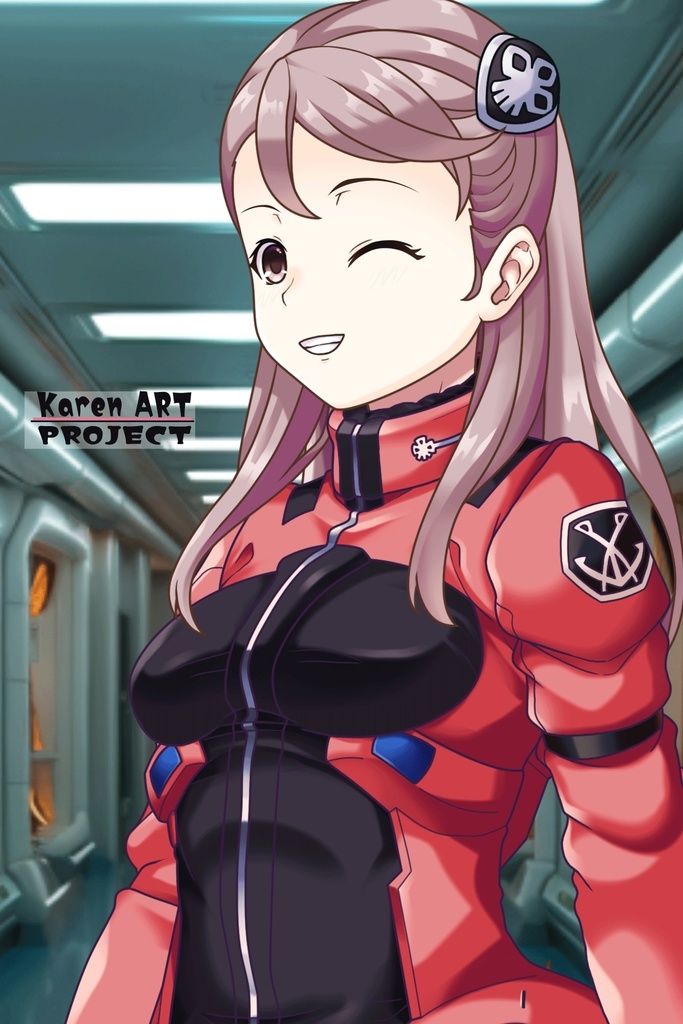 カレンちゃん+アイーダ・スルガンのノーマルスーツ【斜め前アングル】ロングヘア【完成版】 (ガンダム Gのレコンギスタ) Karen+AIDA SURUGAN Normal Suit,Diagonal front,Long Hair Style,Complete version( G's Reconguista)