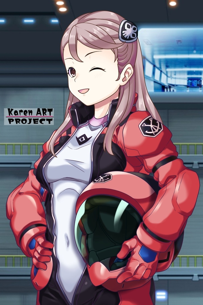 カレンちゃん+アイーダ・スルガンのノーマルスーツ【斜め前アングル】ロングヘア【完成版】 (ガンダム Gのレコンギスタ) Karen+AIDA SURUGAN Normal Suit,Diagonal front,Long Hair Style,Complete version( G's Reconguista)