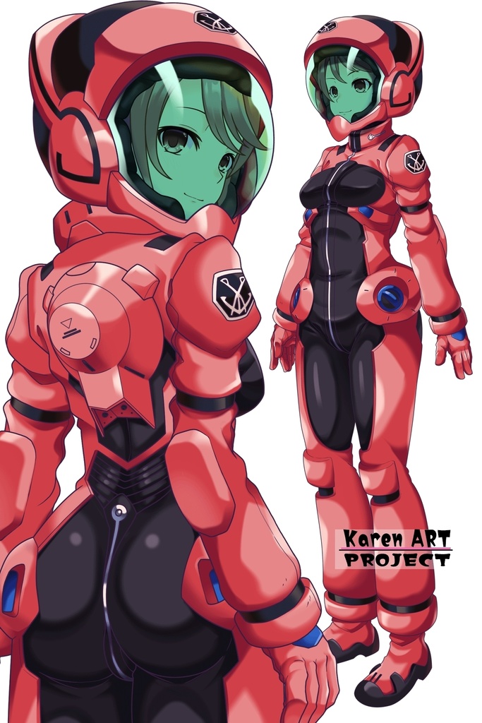 カレンちゃん+アイーダ・スルガンのノーマルスーツ【背面アングル】ロングヘア【完成版】 (ガンダム Gのレコンギスタ) Karen+AIDA SURUGAN Normal Suit,Back Angle,Long Hair Style,Complete version( G's Reconguista)