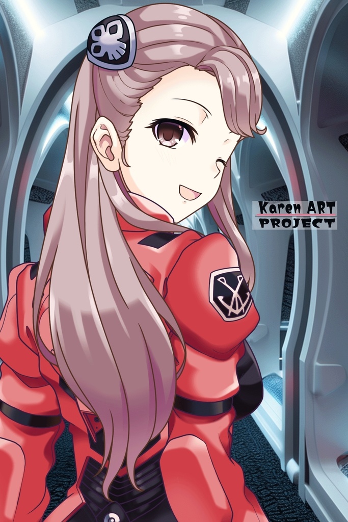 カレンちゃん+アイーダ・スルガンのノーマルスーツ【背面アングル】ロングヘア【完成版】 (ガンダム Gのレコンギスタ) Karen+AIDA SURUGAN Normal Suit,Back Angle,Long Hair Style,Complete version( G's Reconguista)