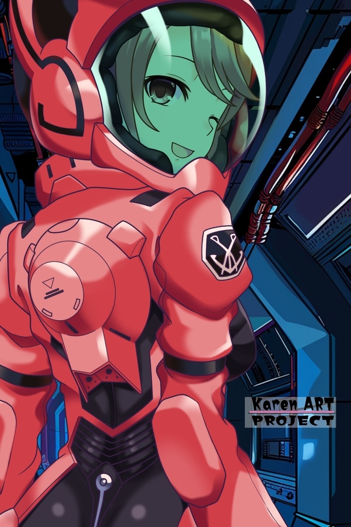 カレンちゃん+アイーダ・スルガンのノーマルスーツ【背面アングル】ロングヘア【完成版】 (ガンダム Gのレコンギスタ) Karen+AIDA SURUGAN Normal Suit,Back Angle,Long Hair Style,Complete version( G's Reconguista)