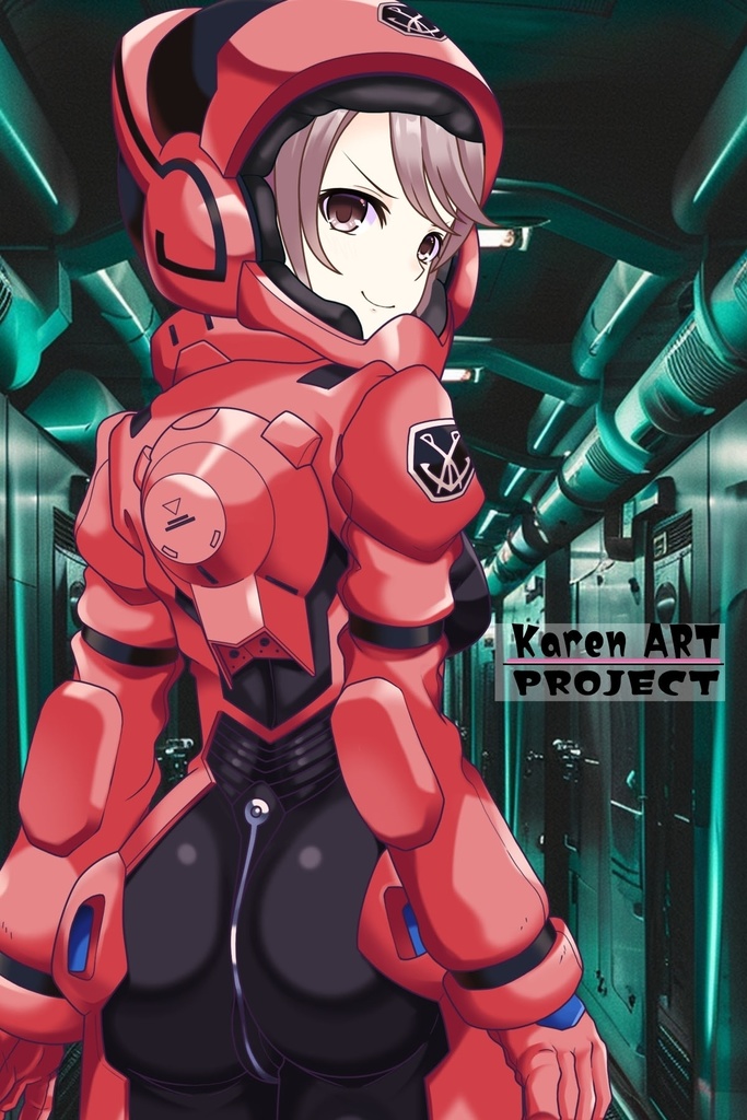 カレンちゃん+アイーダ・スルガンのノーマルスーツ【背面アングル】ロングヘア【完成版】 (ガンダム Gのレコンギスタ) Karen+AIDA SURUGAN Normal Suit,Back Angle,Long Hair Style,Complete version( G's Reconguista)