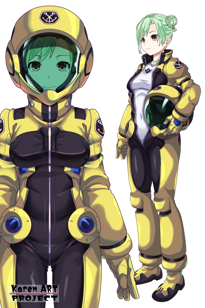 カレンちゃん+ラライア・マンディのノーマルスーツ【正面アングル】 (ガンダム Gのレコンギスタ) Karen+Raraiya Monday Normal Suit,Front ( G's Reconguista)