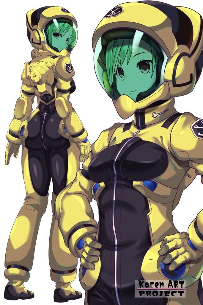 カレンちゃん+ラライア・マンディのノーマルスーツ【斜め前アングル】 (ガンダム Gのレコンギスタ) Karen+Raraiya Monday Normal Suit,Diagonal front ( G's Reconguista)