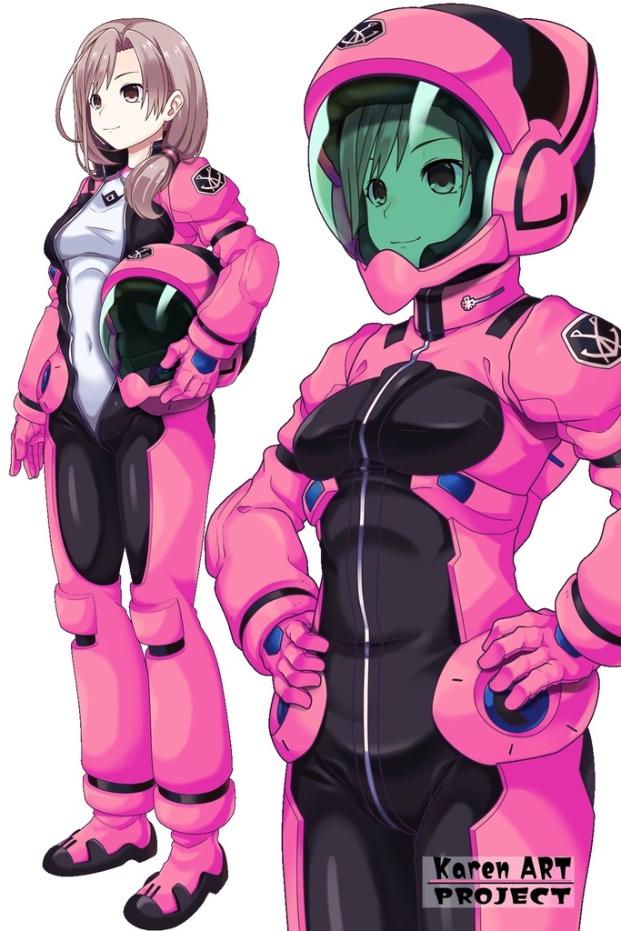 カレンちゃんのノーマルスーツ(カレンちゃんカラー)【斜め前アングル】 (ガンダム Gのレコンギスタ) Karen's Normal Suit(Karen's color version),Diagonal front ( G's Reconguista)