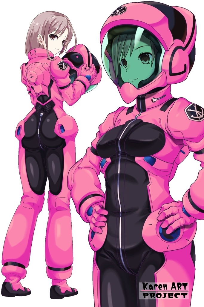 カレンちゃんのノーマルスーツ(カレンちゃんカラー)【斜め前アングル】 (ガンダム Gのレコンギスタ) Karen's Normal Suit(Karen's color version),Diagonal front ( G's Reconguista)