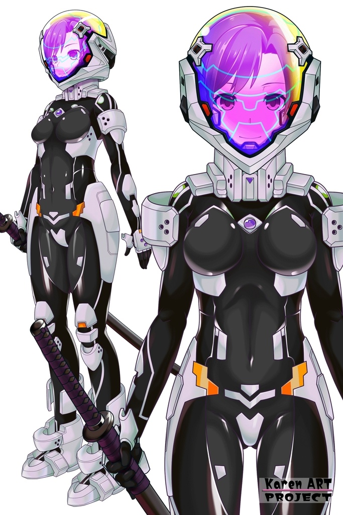 カレンちゃん+衛士強化装備(甲斐志摩子カラー)【トータル・イクリプス】 正面アングル Karen is wearing Shimako Kai Guard Reinforcement Equipment【TOTAL ECLIPSE】Front Angle