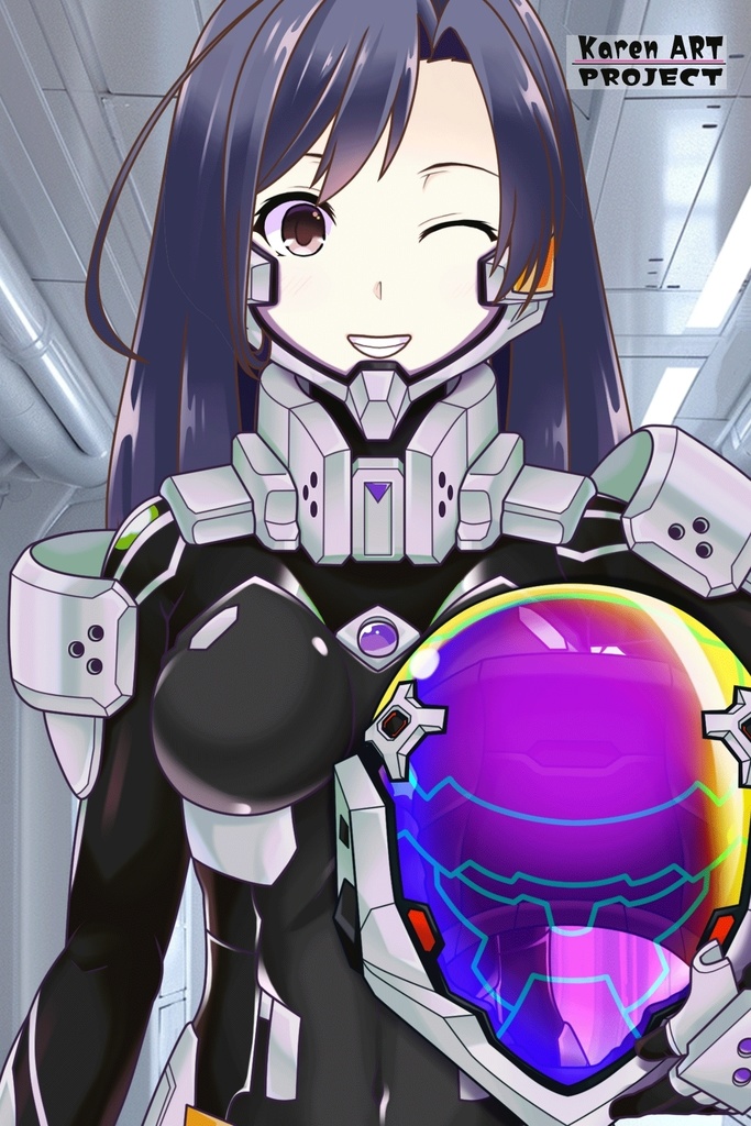 カレンちゃん+衛士強化装備(甲斐志摩子カラー)【トータル・イクリプス】 正面アングル Karen is wearing Shimako Kai Guard Reinforcement Equipment【TOTAL ECLIPSE】Front Angle