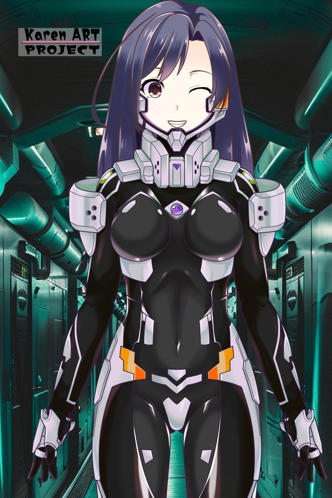 カレンちゃん+衛士強化装備(甲斐志摩子カラー)【トータル・イクリプス】 正面アングル Karen is wearing Shimako Kai Guard Reinforcement Equipment【TOTAL ECLIPSE】Front Angle