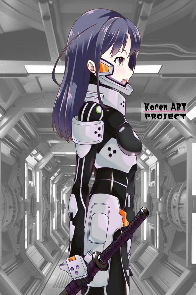 カレンちゃん+衛士強化装備(甲斐志摩子カラー)【トータル・イクリプス】 正面アングル Karen is wearing Shimako Kai Guard Reinforcement Equipment【TOTAL ECLIPSE】Front Angle