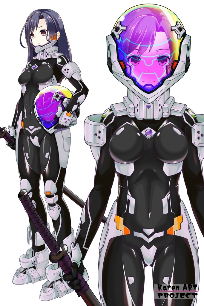 カレンちゃん+衛士強化装備(甲斐志摩子カラー)【トータル・イクリプス】 正面アングル Karen is wearing Shimako Kai Guard Reinforcement Equipment【TOTAL ECLIPSE】Front Angle