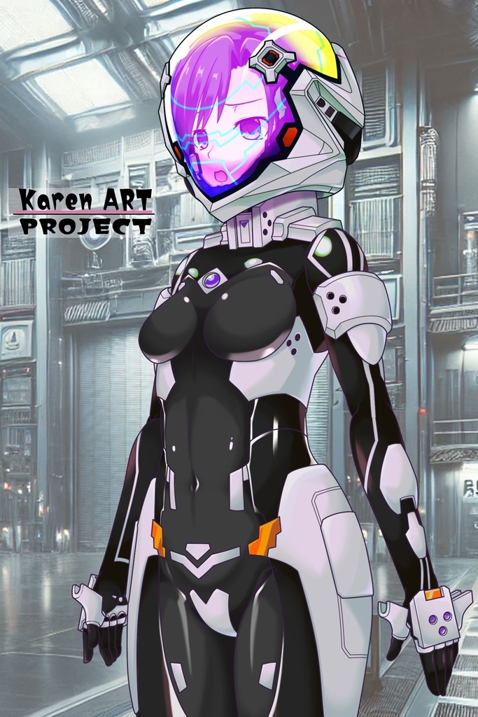 カレンちゃん+衛士強化装備(甲斐志摩子カラー)【トータル・イクリプス】 斜め前アングル Karen is wearing Shimako Kai Guard Reinforcement Equipment【TOTAL ECLIPSE】Diagonal front angle