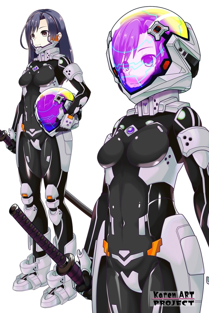 カレンちゃん+衛士強化装備(甲斐志摩子カラー)【トータル・イクリプス】 斜め前アングル Karen is wearing Shimako Kai Guard Reinforcement Equipment【TOTAL ECLIPSE】Diagonal front angle