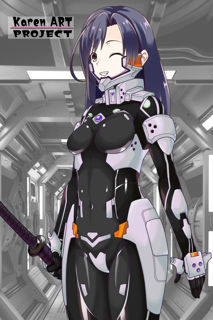 カレンちゃん+衛士強化装備(甲斐志摩子カラー)【トータル・イクリプス】 斜め前アングル Karen is wearing Shimako Kai Guard Reinforcement Equipment【TOTAL ECLIPSE】Diagonal front angle