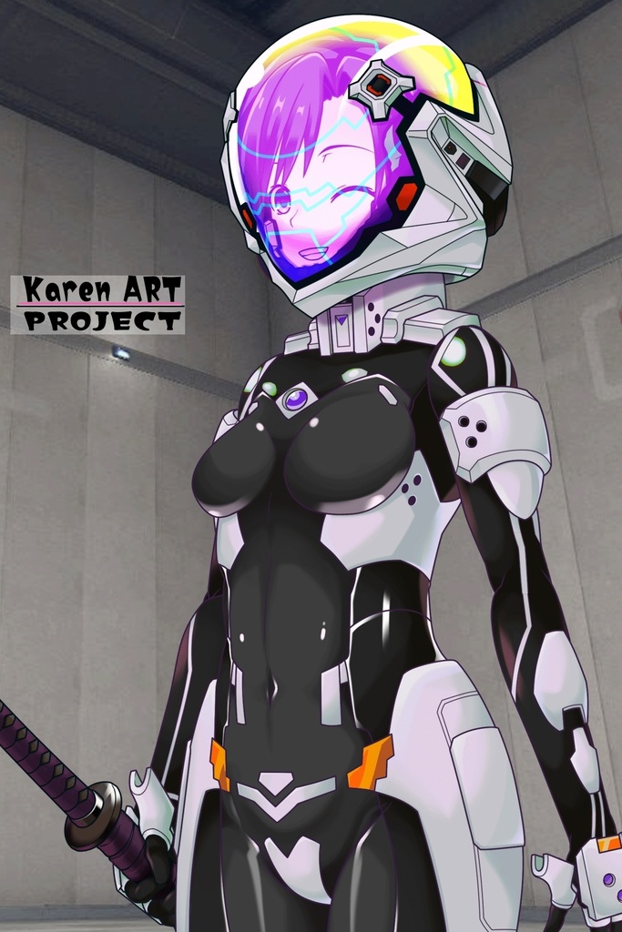 カレンちゃん+衛士強化装備(甲斐志摩子カラー)【トータル・イクリプス】 斜め前アングル Karen is wearing Shimako Kai Guard Reinforcement Equipment【TOTAL ECLIPSE】Diagonal front angle