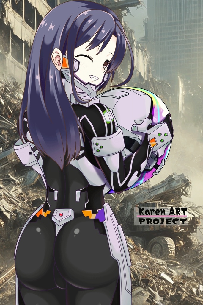 カレンちゃん+衛士強化装備(甲斐志摩子カラー)【トータル・イクリプス】 背面アングル Karen is wearing Shimako Kai Guard Reinforcement Equipment【TOTAL ECLIPSE】Back Angle