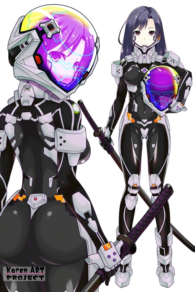 カレンちゃん+衛士強化装備(甲斐志摩子カラー)【トータル・イクリプス】 背面アングル Karen is wearing Shimako Kai Guard Reinforcement Equipment【TOTAL ECLIPSE】Back Angle