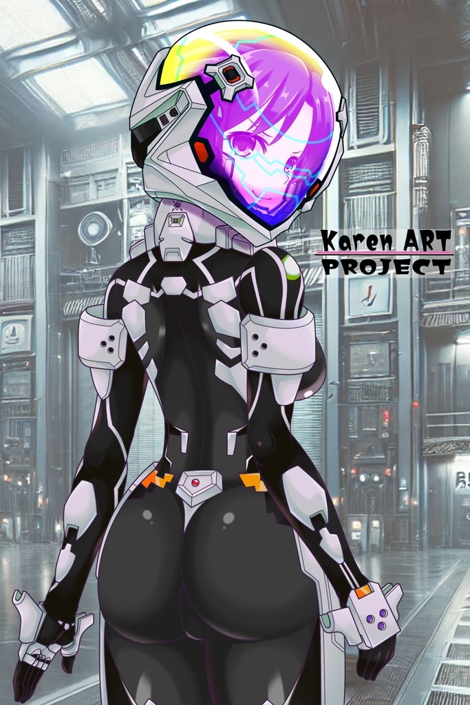 カレンちゃん+衛士強化装備(甲斐志摩子カラー)【トータル・イクリプス】 背面アングル Karen is wearing Shimako Kai Guard Reinforcement Equipment【TOTAL ECLIPSE】Back Angle