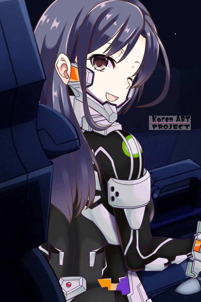 カレンちゃん+衛士強化装備(甲斐志摩子カラー)【トータル・イクリプス】 背面アングル Karen is wearing Shimako Kai Guard Reinforcement Equipment【TOTAL ECLIPSE】Back Angle