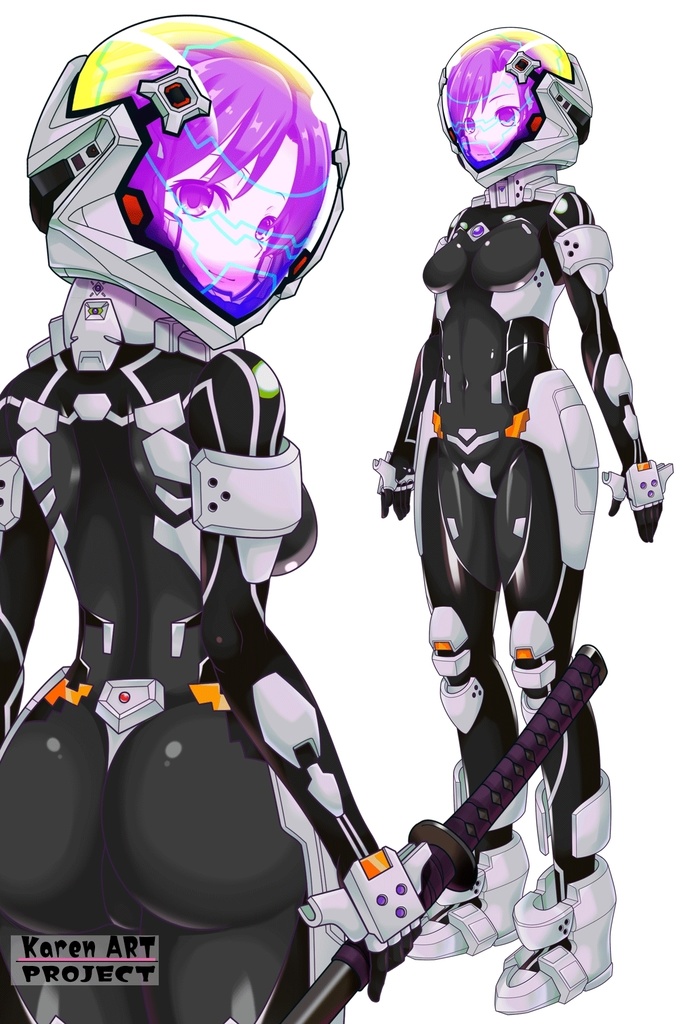 カレンちゃん+衛士強化装備(甲斐志摩子カラー)【トータル・イクリプス】 背面アングル Karen is wearing Shimako Kai Guard Reinforcement Equipment【TOTAL ECLIPSE】Back Angle