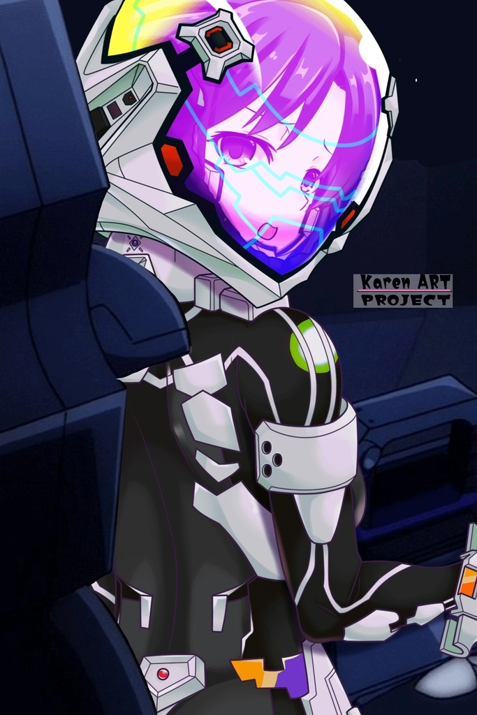 カレンちゃん+衛士強化装備(甲斐志摩子カラー)【トータル・イクリプス】 背面アングル Karen is wearing Shimako Kai Guard Reinforcement Equipment【TOTAL ECLIPSE】Back Angle