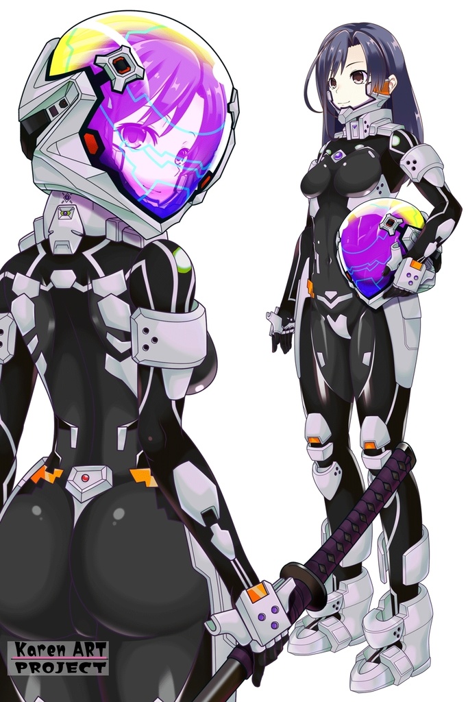 カレンちゃん+衛士強化装備(甲斐志摩子カラー)【トータル・イクリプス】 背面アングル Karen is wearing Shimako Kai Guard Reinforcement Equipment【TOTAL ECLIPSE】Back Angle