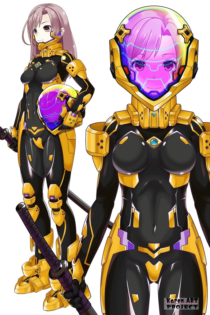 カレンちゃん+衛士強化装備(篁唯依カラー)【トータル・イクリプス】 正面アングル Karen is wearing Yui Takamura Guard Reinforcement Equipment【TOTAL ECLIPSE】Front Angle