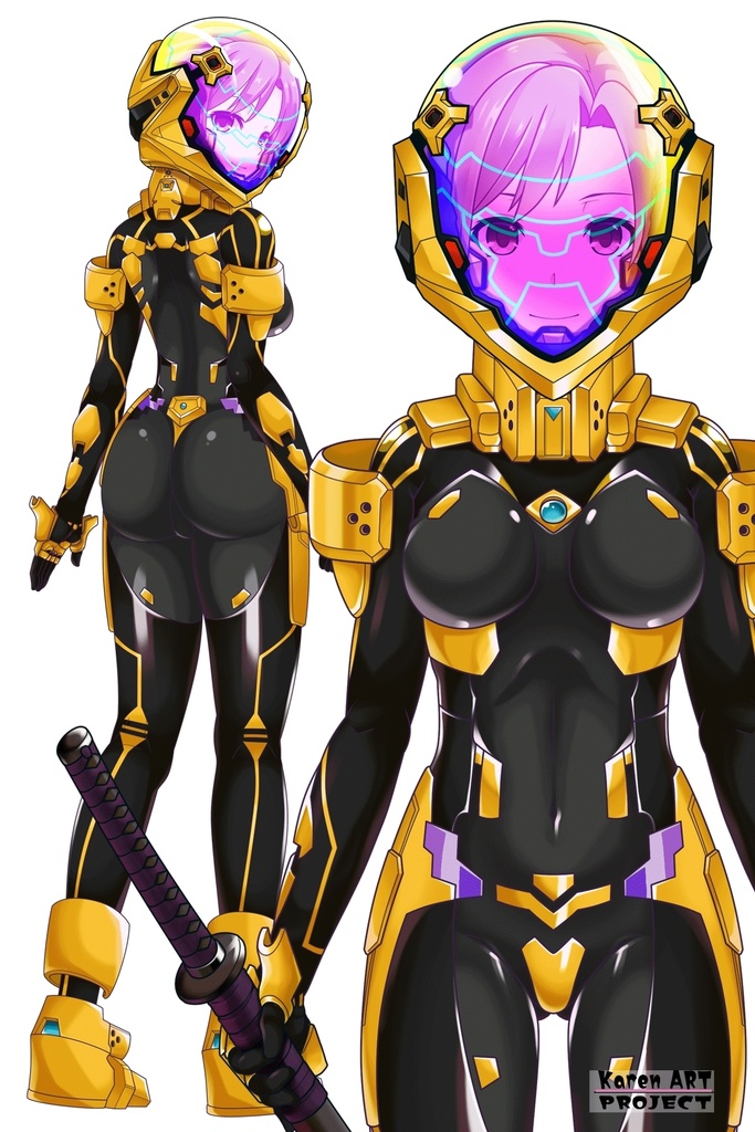 カレンちゃん+衛士強化装備(篁唯依カラー)【トータル・イクリプス】 正面アングル Karen is wearing Yui Takamura Guard Reinforcement Equipment【TOTAL ECLIPSE】Front Angle