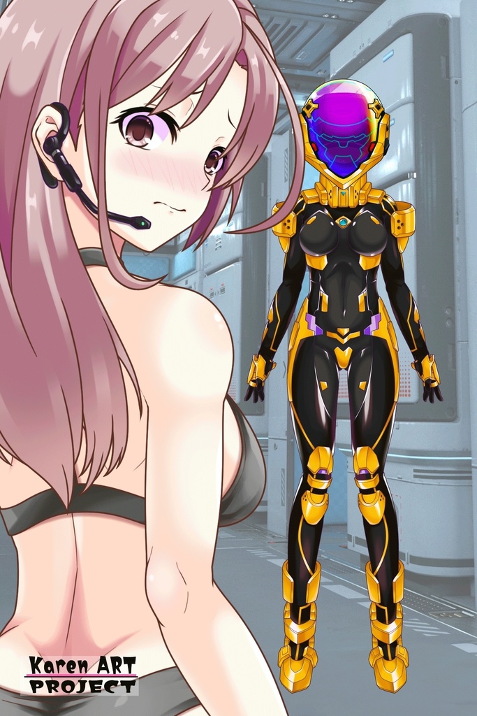 カレンちゃん+衛士強化装備(篁唯依カラー)【トータル・イクリプス】 正面アングル Karen is wearing Yui Takamura Guard Reinforcement Equipment【TOTAL ECLIPSE】Front Angle