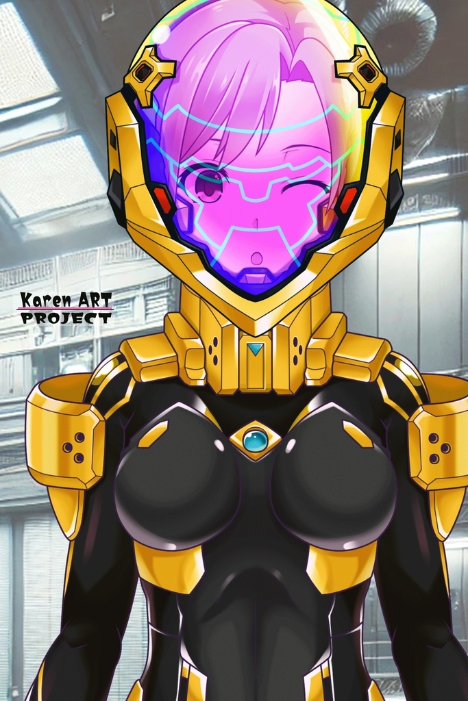 カレンちゃん+衛士強化装備(篁唯依カラー)【トータル・イクリプス】 正面アングル Karen is wearing Yui Takamura Guard Reinforcement Equipment【TOTAL ECLIPSE】Front Angle