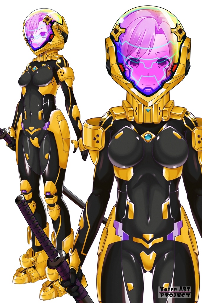 カレンちゃん+衛士強化装備(篁唯依カラー)【トータル・イクリプス】 正面アングル Karen is wearing Yui Takamura Guard Reinforcement Equipment【TOTAL ECLIPSE】Front Angle