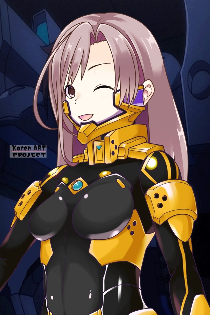 カレンちゃん+衛士強化装備(篁唯依カラー)【トータル・イクリプス】 斜め前アングル Karen is wearing Yui Takamura Guard Reinforcement Equipment【TOTAL ECLIPSE】Diagonal front angle