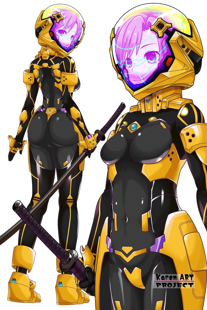 カレンちゃん+衛士強化装備(篁唯依カラー)【トータル・イクリプス】 斜め前アングル Karen is wearing Yui Takamura Guard Reinforcement Equipment【TOTAL ECLIPSE】Diagonal front angle