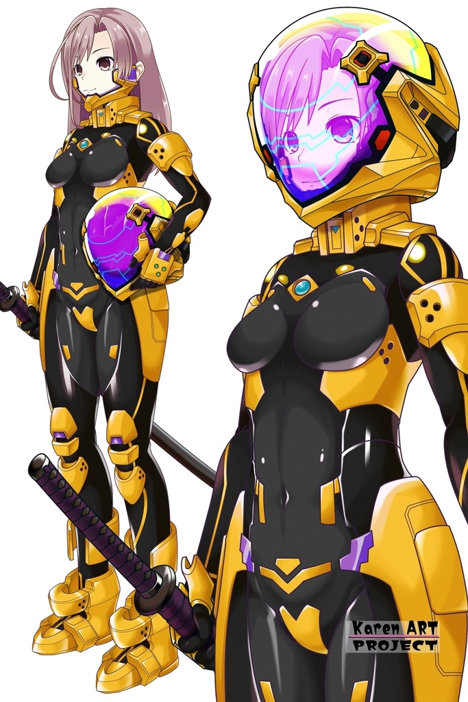 カレンちゃん+衛士強化装備(篁唯依カラー)【トータル・イクリプス】 斜め前アングル Karen is wearing Yui Takamura Guard Reinforcement Equipment【TOTAL ECLIPSE】Diagonal front angle