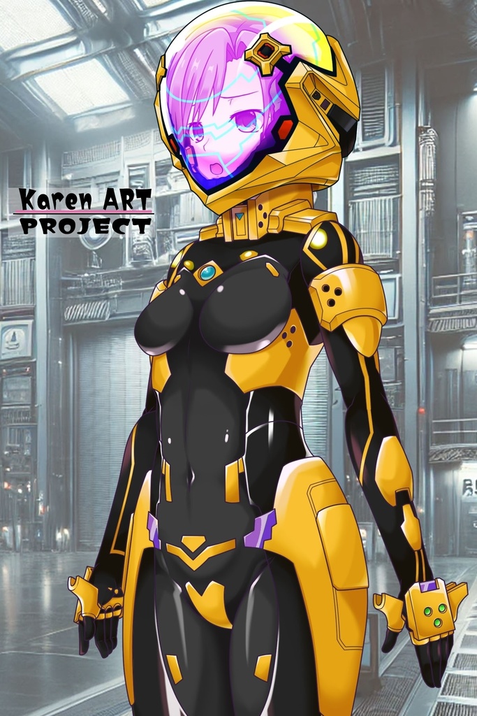 カレンちゃん+衛士強化装備(篁唯依カラー)【トータル・イクリプス】 斜め前アングル Karen is wearing Yui Takamura Guard Reinforcement Equipment【TOTAL ECLIPSE】Diagonal front angle