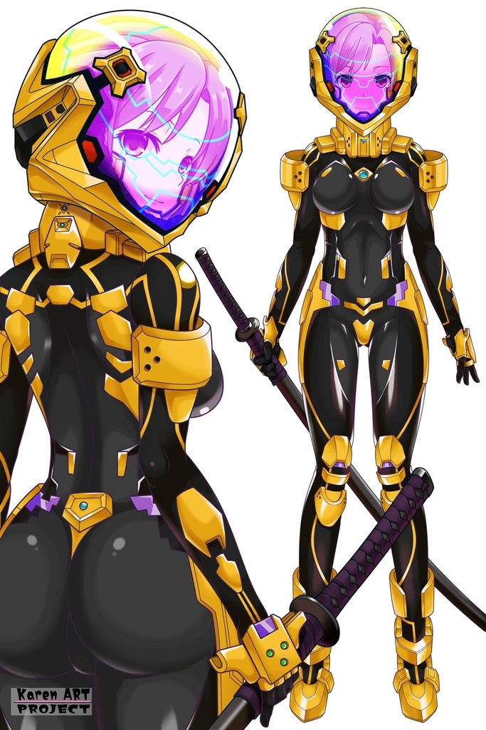 カレンちゃん+衛士強化装備(篁唯依カラー)【トータル・イクリプス】 背面アングル Karen is wearing Yui Takamura Guard Reinforcement Equipment【TOTAL ECLIPSE】Back Angle