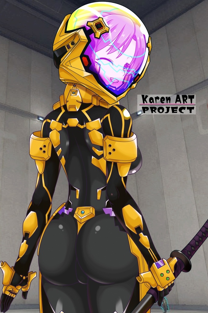 カレンちゃん+衛士強化装備(篁唯依カラー)【トータル・イクリプス】 背面アングル Karen is wearing Yui Takamura Guard Reinforcement Equipment【TOTAL ECLIPSE】Back Angle