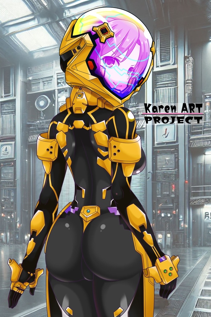 カレンちゃん+衛士強化装備(篁唯依カラー)【トータル・イクリプス】 背面アングル Karen is wearing Yui Takamura Guard Reinforcement Equipment【TOTAL ECLIPSE】Back Angle