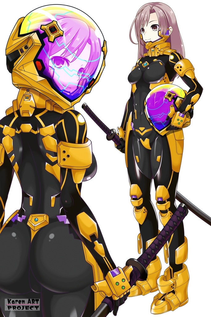 カレンちゃん+衛士強化装備(篁唯依カラー)【トータル・イクリプス】 背面アングル Karen is wearing Yui Takamura Guard Reinforcement Equipment【TOTAL ECLIPSE】Back Angle