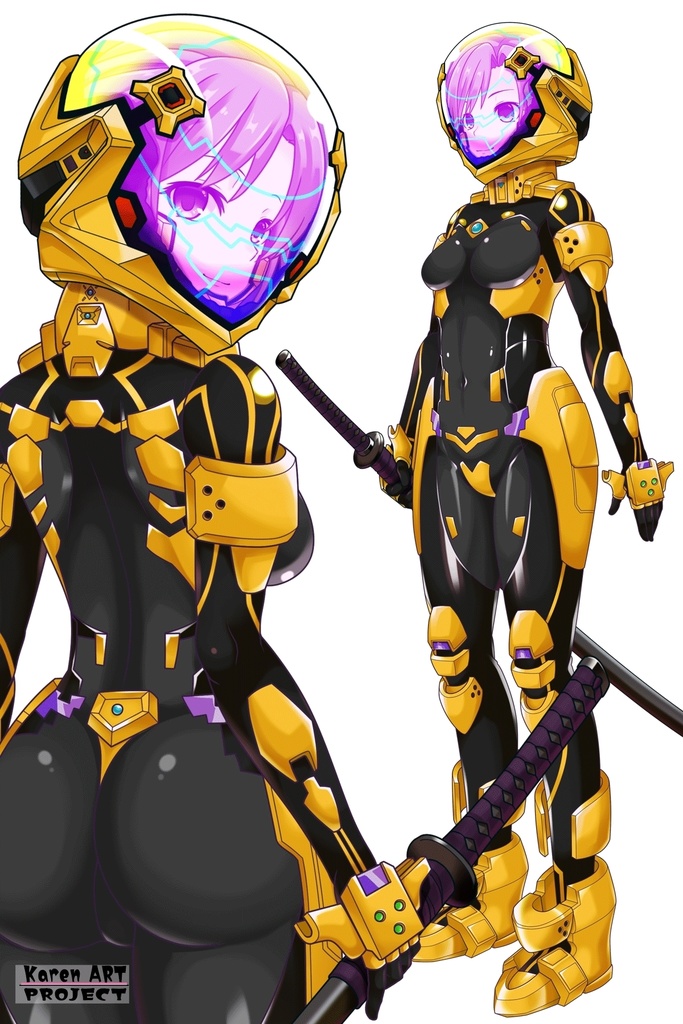 カレンちゃん+衛士強化装備(篁唯依カラー)【トータル・イクリプス】 背面アングル Karen is wearing Yui Takamura Guard Reinforcement Equipment【TOTAL ECLIPSE】Back Angle