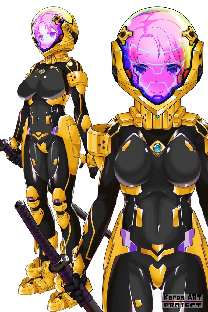 亜美ちゃん+衛士強化装備(篁唯依カラー)【トータル・イクリプス】 正面アングル Ami is wearing Yui Takamura Guard Reinforcement Equipment【TOTAL ECLIPSE】Front Angle
