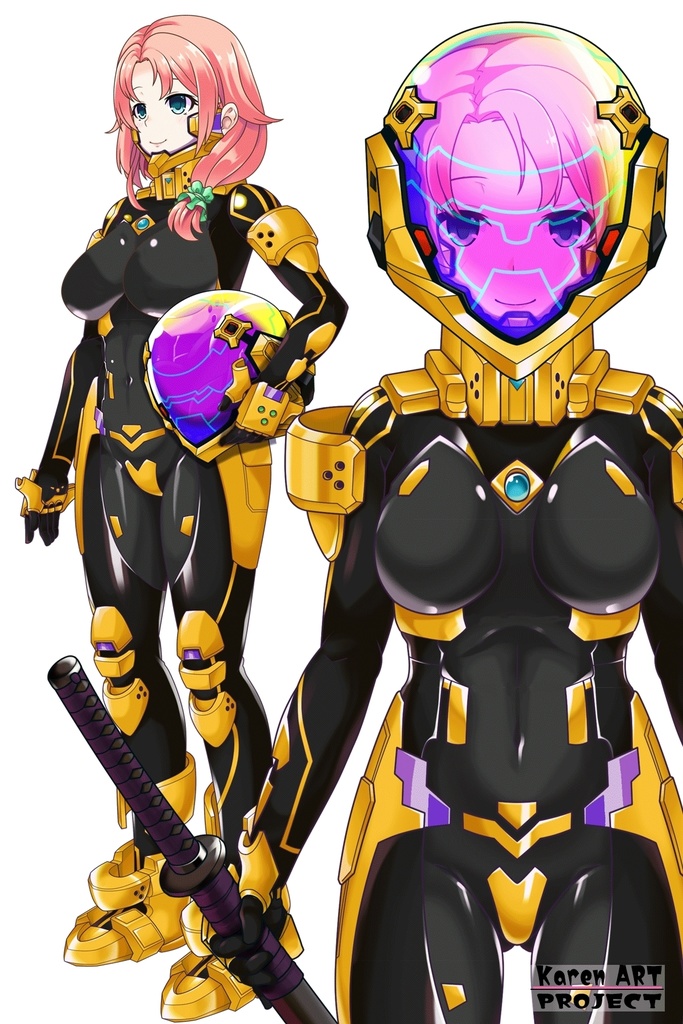 亜美ちゃん+衛士強化装備(篁唯依カラー)【トータル・イクリプス】 正面アングル Ami is wearing Yui Takamura Guard Reinforcement Equipment【TOTAL ECLIPSE】Front Angle