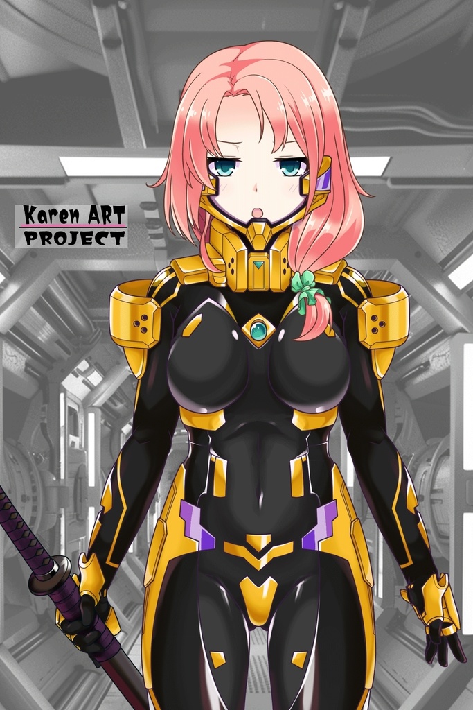 亜美ちゃん+衛士強化装備(篁唯依カラー)【トータル・イクリプス】 正面アングル Ami is wearing Yui Takamura Guard Reinforcement Equipment【TOTAL ECLIPSE】Front Angle