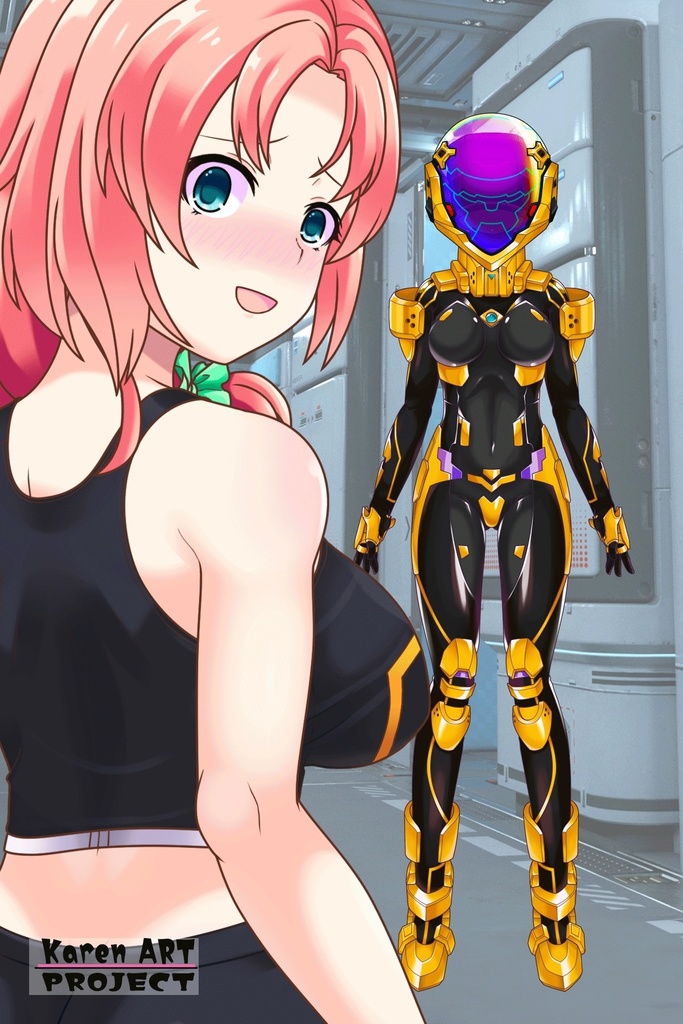 亜美ちゃん+衛士強化装備(篁唯依カラー)【トータル・イクリプス】 正面アングル Ami is wearing Yui Takamura Guard Reinforcement Equipment【TOTAL ECLIPSE】Front Angle